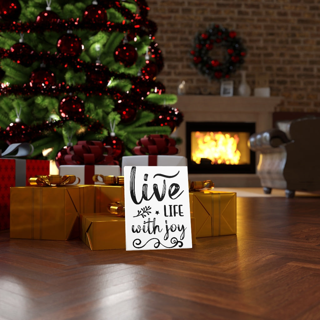 Scripture Walls Inspirational Wall Art Live Life With Joy Wall Art Motivation Wall Decor for Home Office Gym Inspiring Success Quote Print Ready to Hang Unframed-Express Your Love Gifts