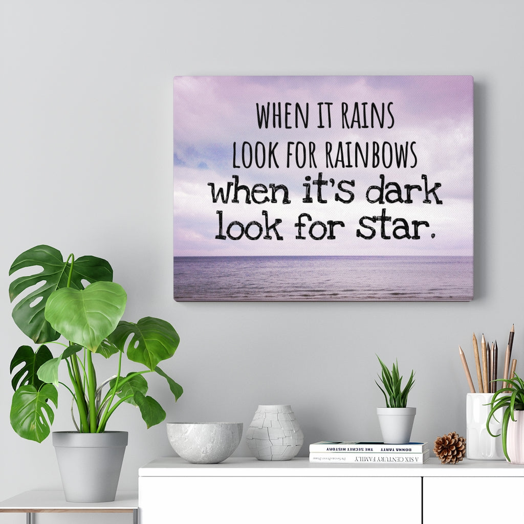 Scripture Walls Inspirational Wall Art Look For Rainbows Wall Art Motivational Motto Inspiring Prints Artwork Decor Ready to Hang Unframed-Express Your Love Gifts
