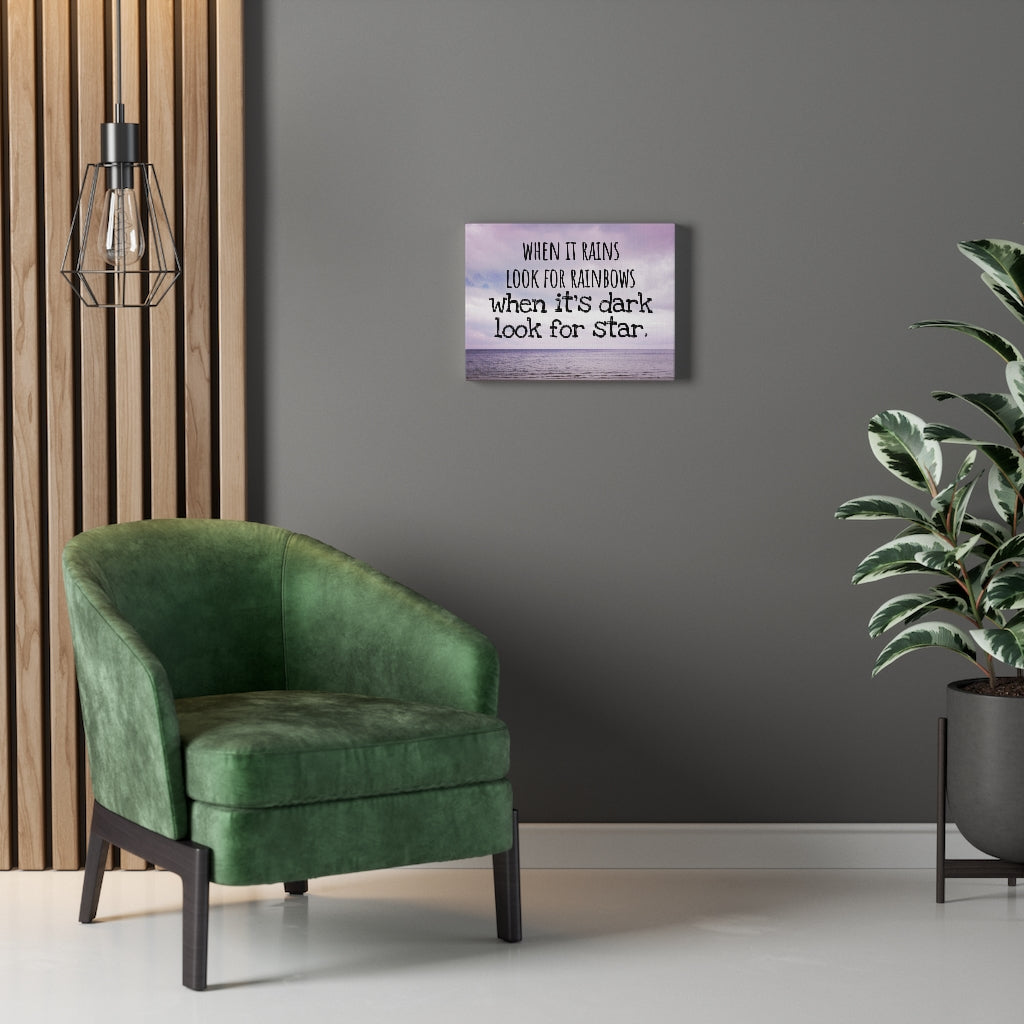 Scripture Walls Inspirational Wall Art Look For Rainbows Wall Art Motivational Motto Inspiring Prints Artwork Decor Ready to Hang Unframed-Express Your Love Gifts