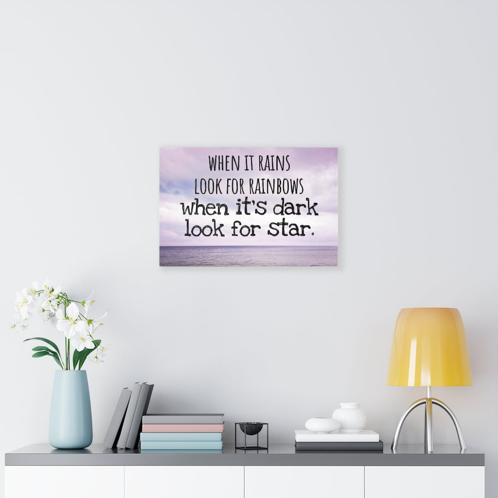 Scripture Walls Inspirational Wall Art Look For Rainbows Wall Art Motivational Motto Inspiring Prints Artwork Decor Ready to Hang Unframed-Express Your Love Gifts