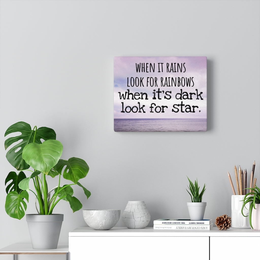 Scripture Walls Inspirational Wall Art Look For Rainbows Wall Art Motivational Motto Inspiring Prints Artwork Decor Ready to Hang Unframed-Express Your Love Gifts