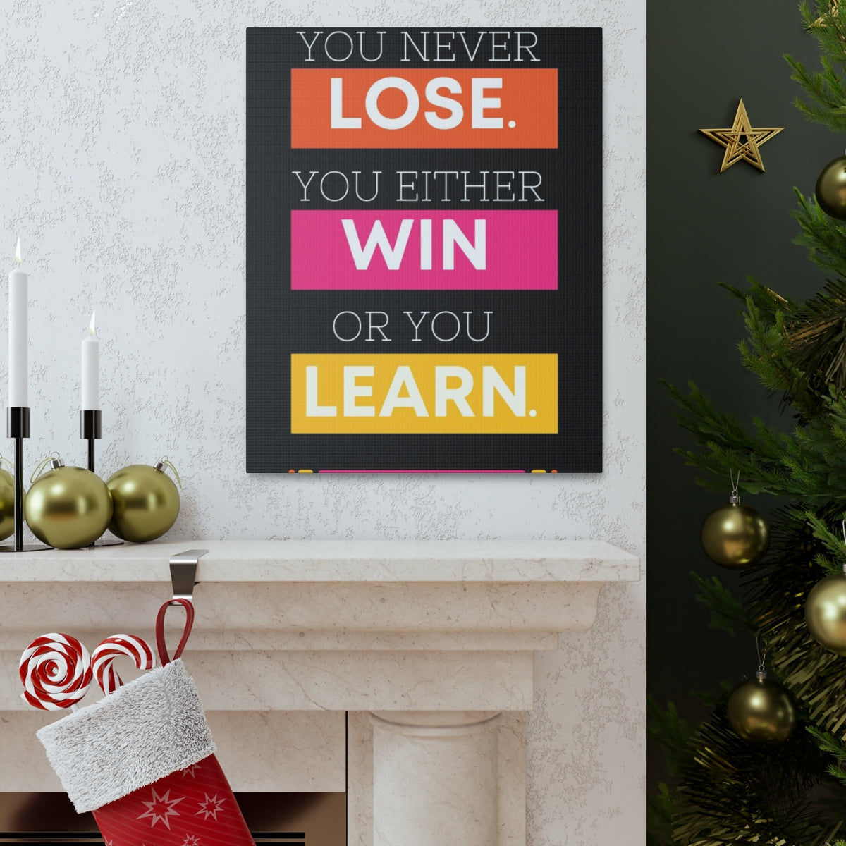 Scripture Walls Inspirational Wall Art Lose Win Learn Motivation Wall Decor for Home Office Gym Inspiring Success Quote Print Ready to Hang Unframed-Express Your Love Gifts