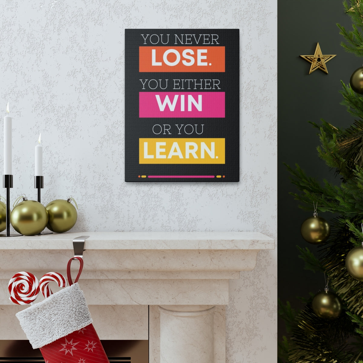 Scripture Walls Inspirational Wall Art Lose Win Learn Motivation Wall Decor for Home Office Gym Inspiring Success Quote Print Ready to Hang Unframed-Express Your Love Gifts