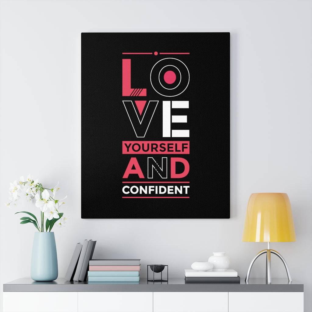 Scripture Walls Inspirational Wall Art Love Yourself And Confident Wall Art Motivation Wall Decor for Home Office Gym Inspiring Success Quote Print Ready to Hang Unframed-Express Your Love Gifts