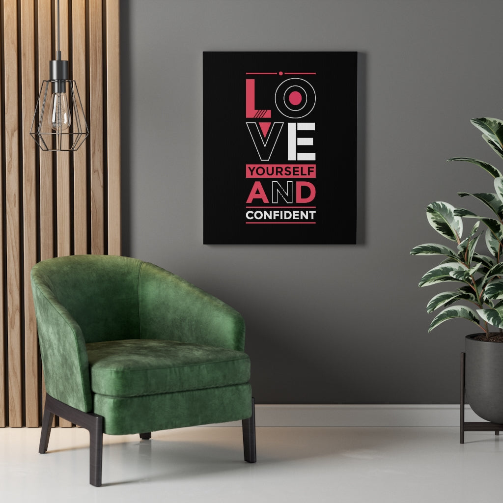 Scripture Walls Inspirational Wall Art Love Yourself And Confident Wall Art Motivation Wall Decor for Home Office Gym Inspiring Success Quote Print Ready to Hang Unframed-Express Your Love Gifts