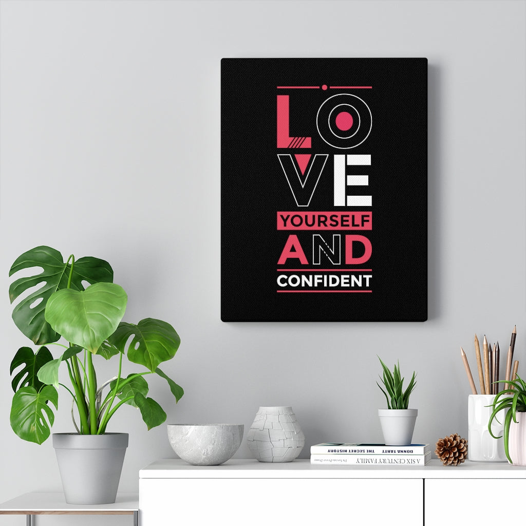 Scripture Walls Inspirational Wall Art Love Yourself And Confident Wall Art Motivation Wall Decor for Home Office Gym Inspiring Success Quote Print Ready to Hang Unframed-Express Your Love Gifts