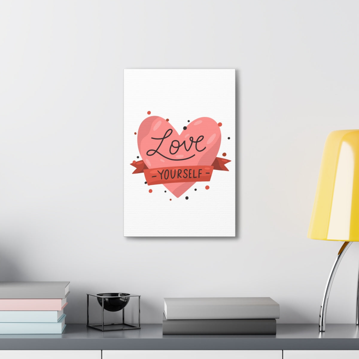 Scripture Walls Inspirational Wall Art Love Yourself Heart Motivation Wall Decor for Home Office Gym Inspiring Success Quote Print Ready to Hang Unframed-Express Your Love Gifts