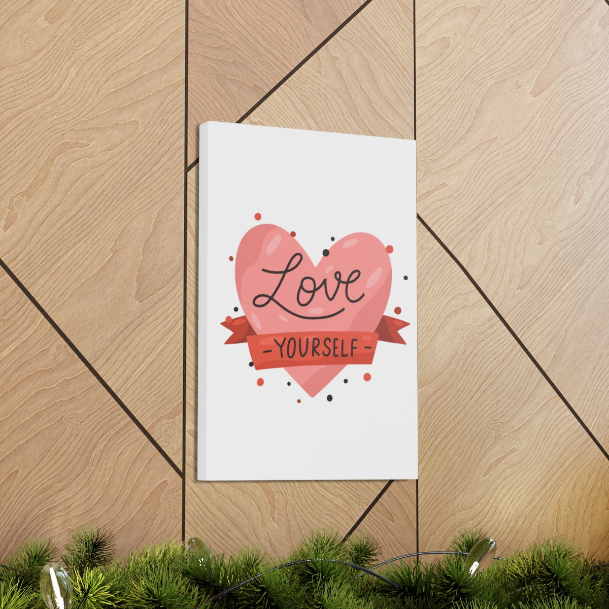 Scripture Walls Inspirational Wall Art Love Yourself Heart Motivation Wall Decor for Home Office Gym Inspiring Success Quote Print Ready to Hang Unframed-Express Your Love Gifts