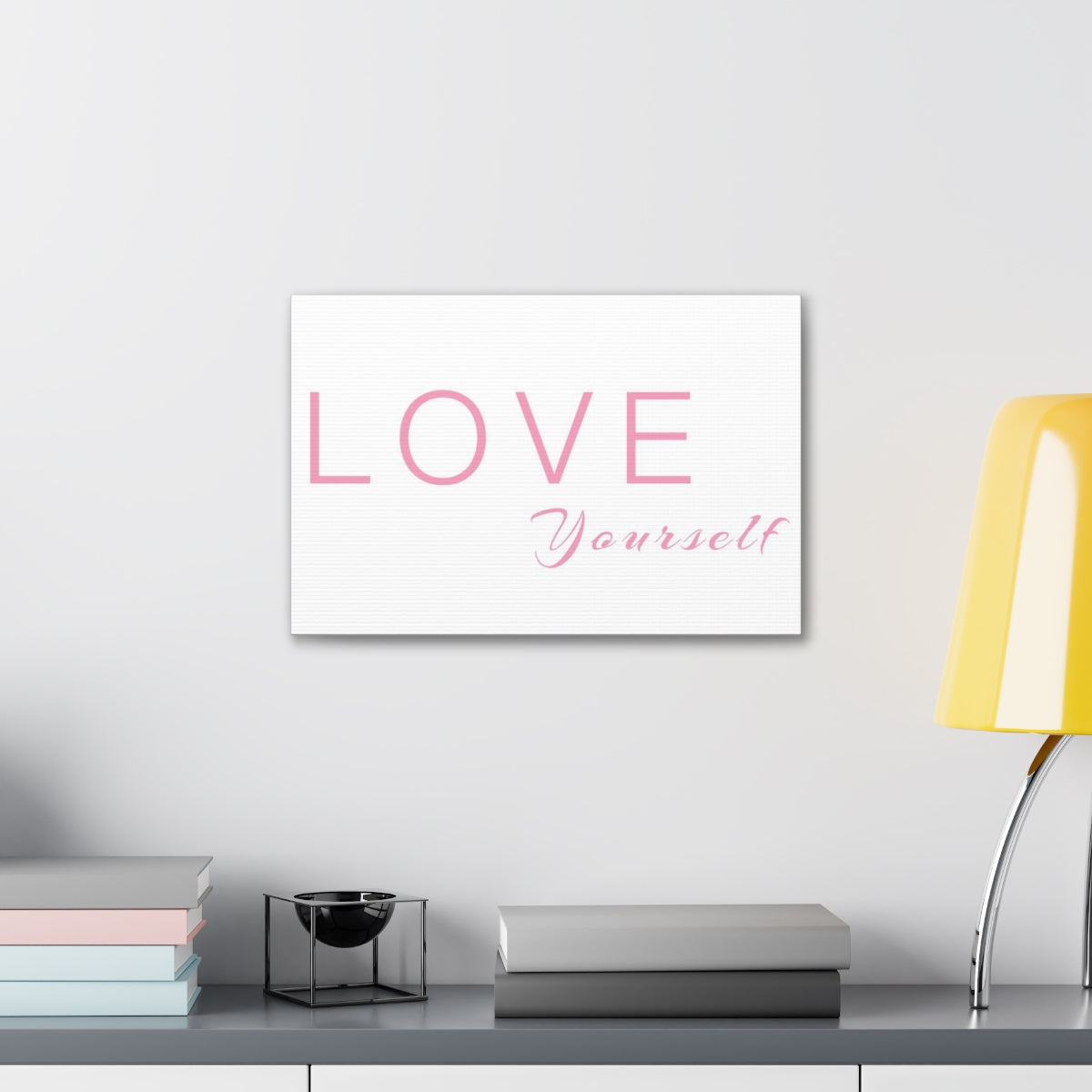 Scripture Walls Inspirational Wall Art Love Yourself Pink Motivation Wall Decor for Home Office Gym Inspiring Success Quote Print Ready to Hang Unframed-Express Your Love Gifts