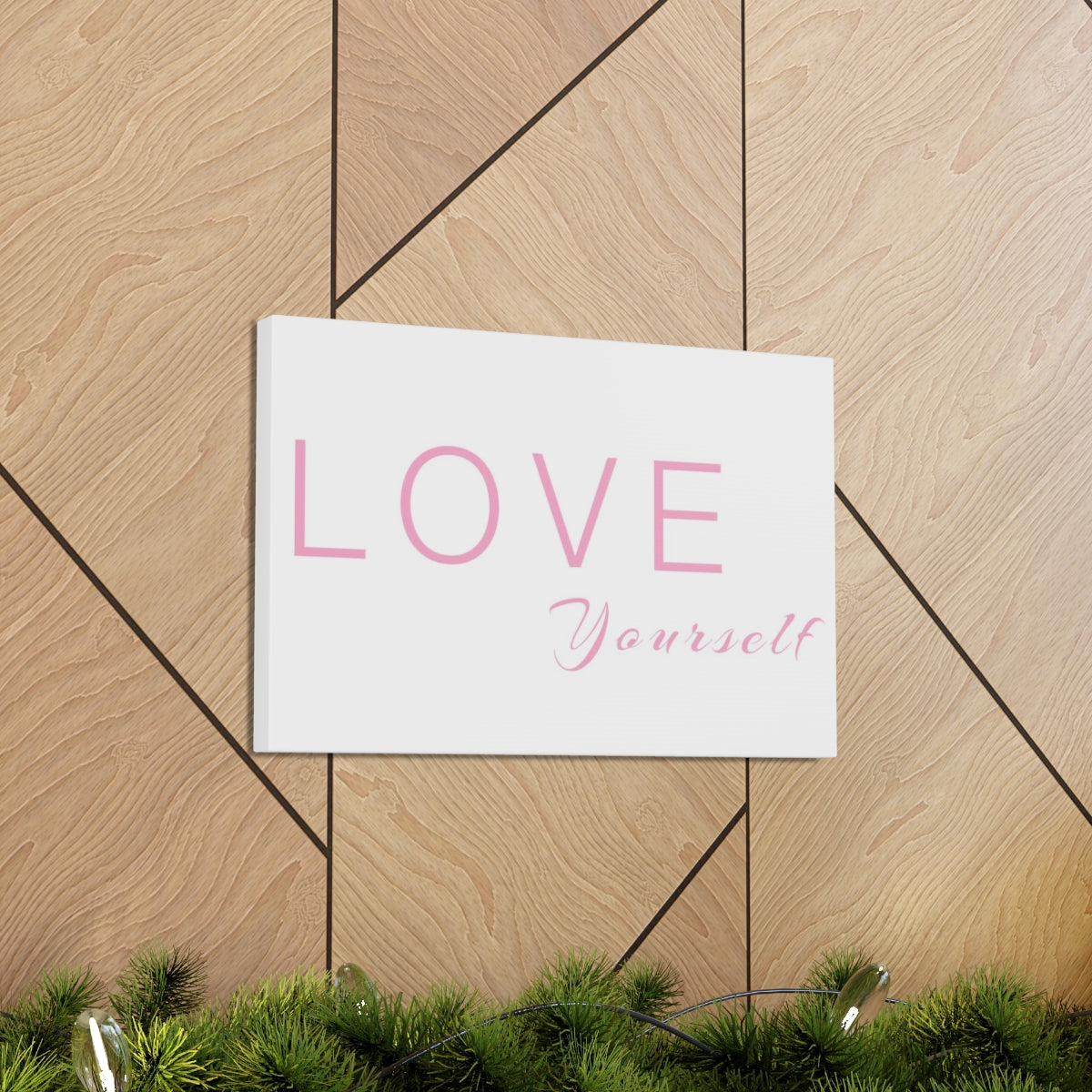 Scripture Walls Inspirational Wall Art Love Yourself Pink Motivation Wall Decor for Home Office Gym Inspiring Success Quote Print Ready to Hang Unframed-Express Your Love Gifts