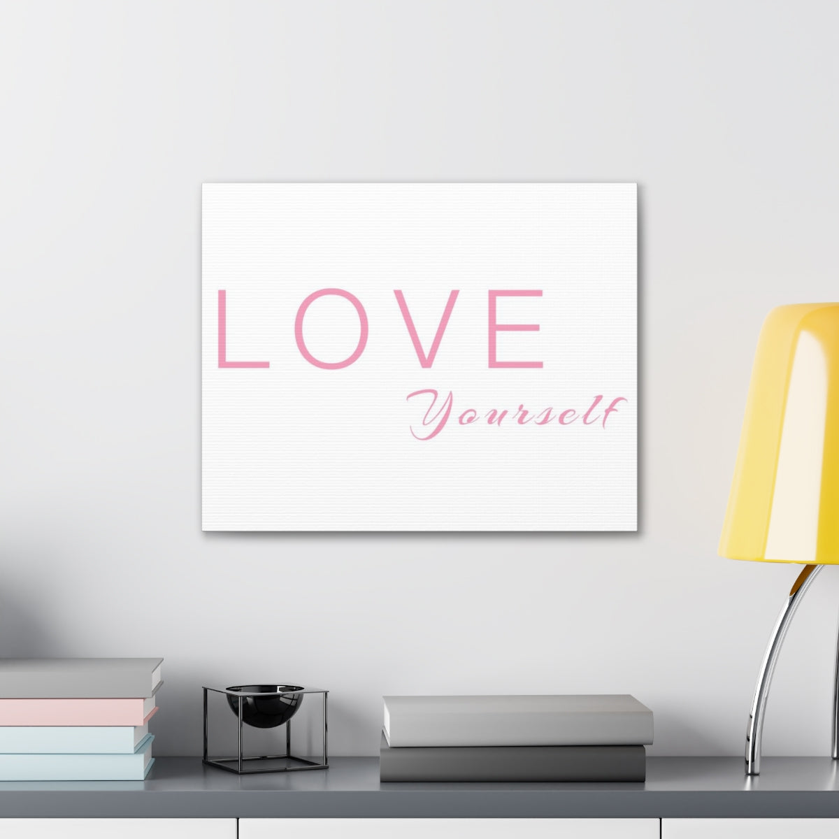 Scripture Walls Inspirational Wall Art Love Yourself Pink Motivation Wall Decor for Home Office Gym Inspiring Success Quote Print Ready to Hang Unframed-Express Your Love Gifts