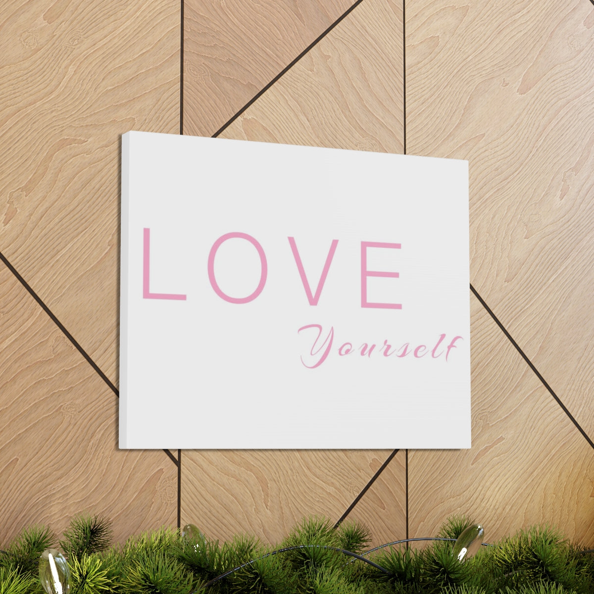 Scripture Walls Inspirational Wall Art Love Yourself Pink Motivation Wall Decor for Home Office Gym Inspiring Success Quote Print Ready to Hang Unframed-Express Your Love Gifts