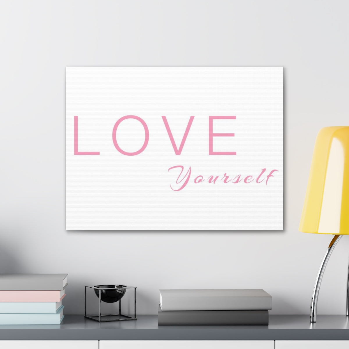 Scripture Walls Inspirational Wall Art Love Yourself Pink Motivation Wall Decor for Home Office Gym Inspiring Success Quote Print Ready to Hang Unframed-Express Your Love Gifts