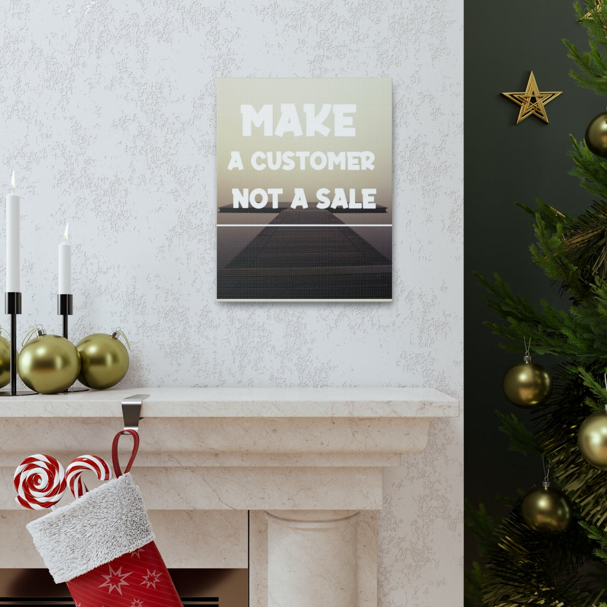 Scripture Walls Inspirational Wall Art Make A Customer Not A Sale Motivation Wall Decor for Home Office Gym Inspiring Success Quote Print Ready to Hang Unframed-Express Your Love Gifts