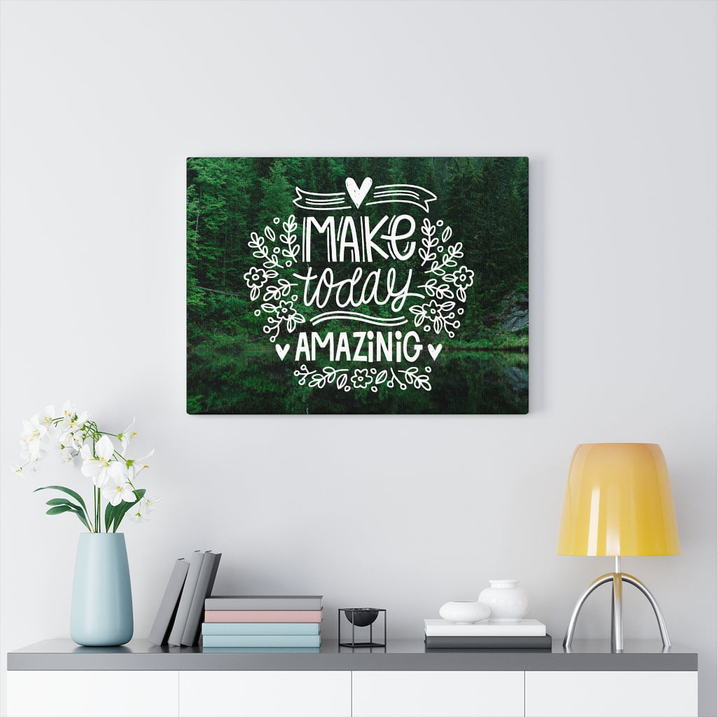Scripture Walls Inspirational Wall Art Make Today Amazing Green Wall Art Motivational Motto Inspiring Prints Artwork Decor Ready to Hang Unframed-Express Your Love Gifts