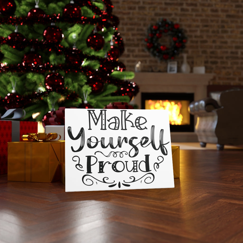 Scripture Walls Inspirational Wall Art Make Yourself Proud Wall Art Motivation Wall Decor for Home Office Gym Inspiring Success Quote Print Ready to Hang Unframed-Express Your Love Gifts