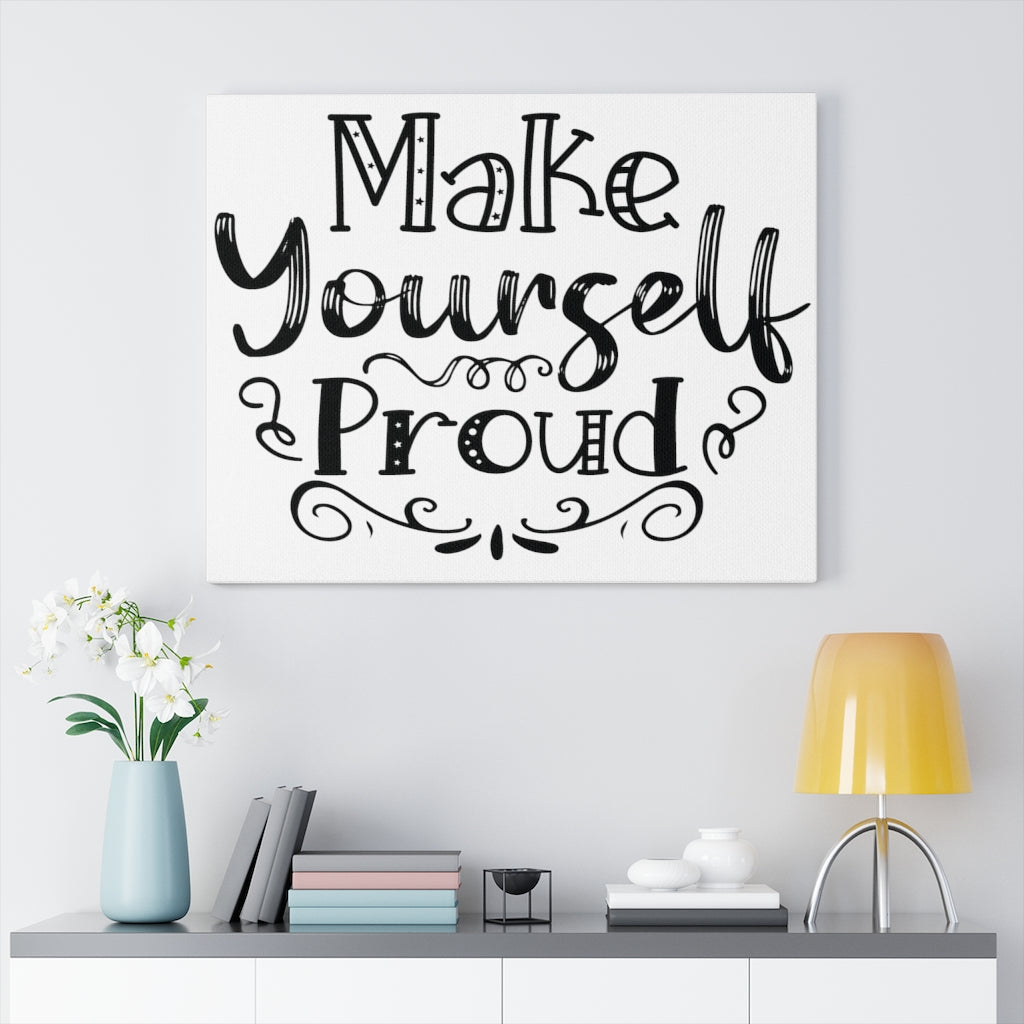 Scripture Walls Inspirational Wall Art Make Yourself Proud Wall Art Motivation Wall Decor for Home Office Gym Inspiring Success Quote Print Ready to Hang Unframed-Express Your Love Gifts