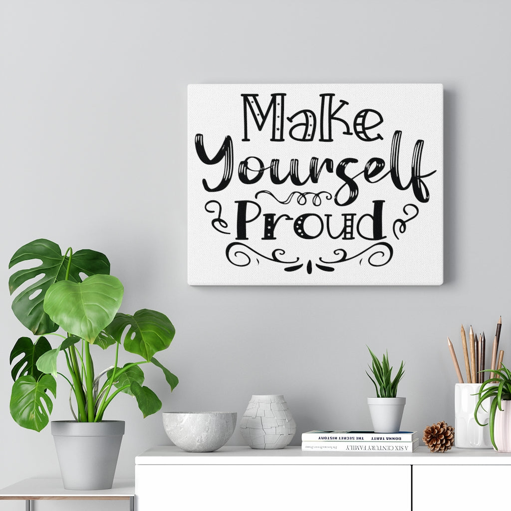 Scripture Walls Inspirational Wall Art Make Yourself Proud Wall Art Motivation Wall Decor for Home Office Gym Inspiring Success Quote Print Ready to Hang Unframed-Express Your Love Gifts