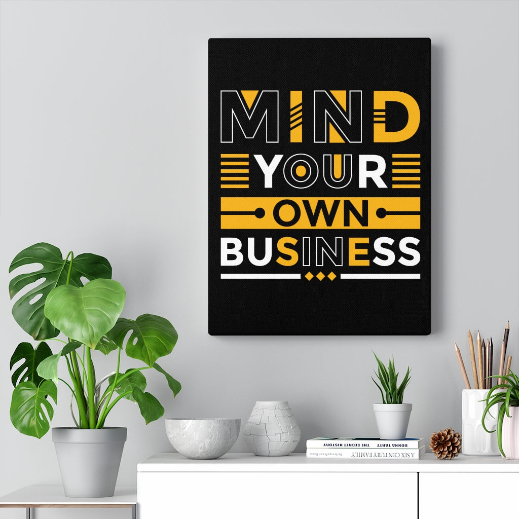 Scripture Walls Inspirational Wall Art Mind Your Own Business Wall Art Motivation Wall Decor for Home Office Gym Inspiring Success Quote Print Ready to Hang Unframed-Express Your Love Gifts