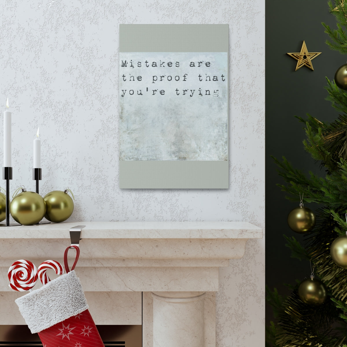 Scripture Walls Inspirational Wall Art Mistakes Are Proof Motivation Wall Decor for Home Office Gym Inspiring Success Quote Print Ready to Hang Unframed-Express Your Love Gifts