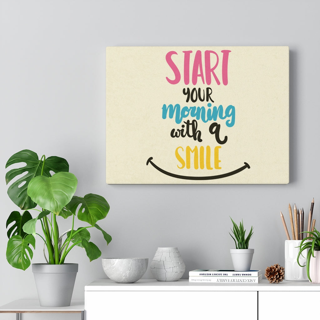 Scripture Walls Inspirational Wall Art Morning With A Smile Wall Art Motivational Motto Inspiring Prints Artwork Decor Ready to Hang Unframed-Express Your Love Gifts