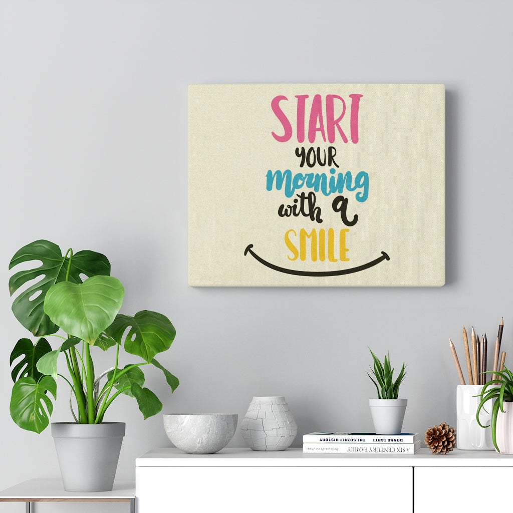 Scripture Walls Inspirational Wall Art Morning With A Smile Wall Art Motivational Motto Inspiring Prints Artwork Decor Ready to Hang Unframed-Express Your Love Gifts