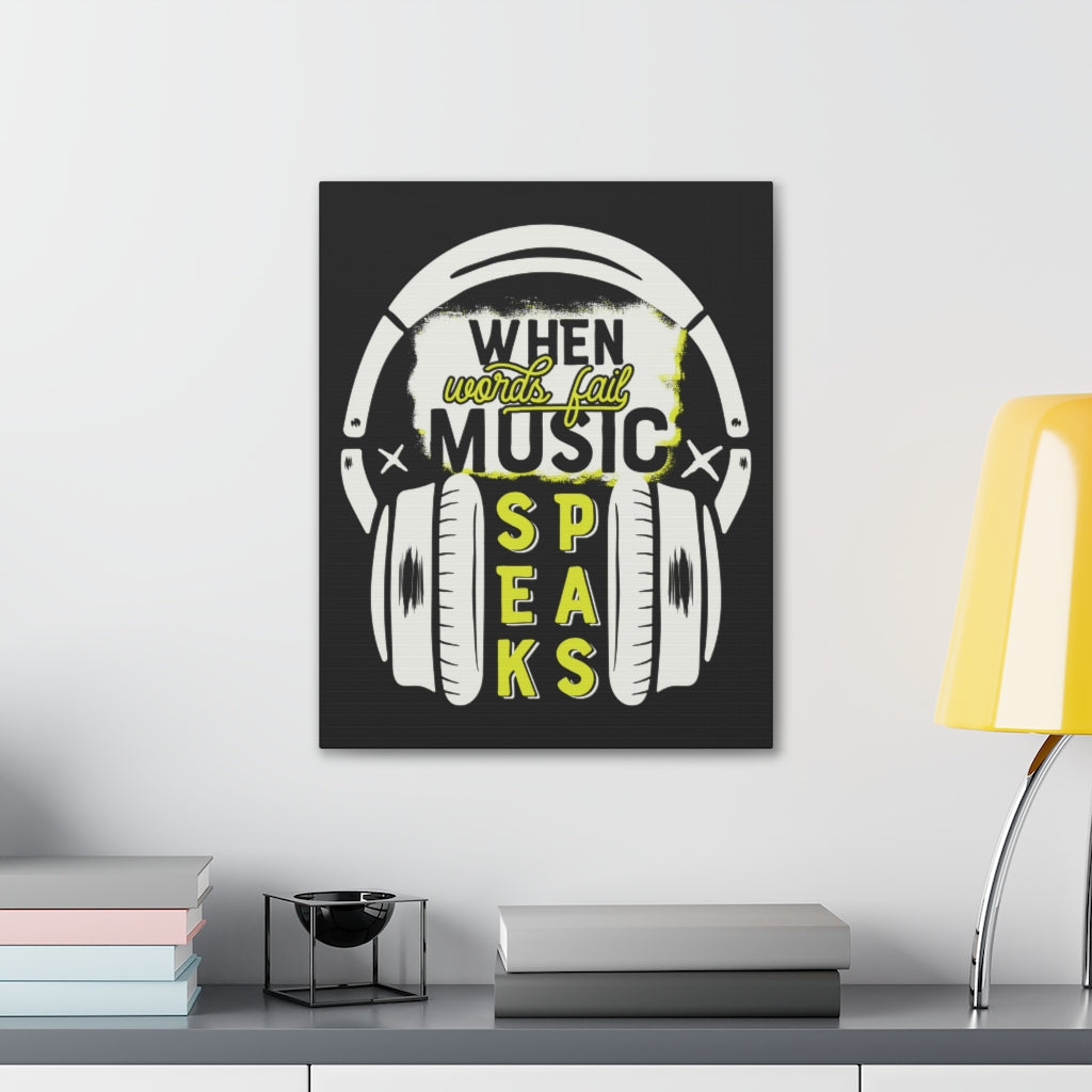 Scripture Walls Inspirational Wall Art Music Speaks Motivation Wall Decor for Home Office Gym Inspiring Success Quote Print Ready to Hang Unframed-Express Your Love Gifts