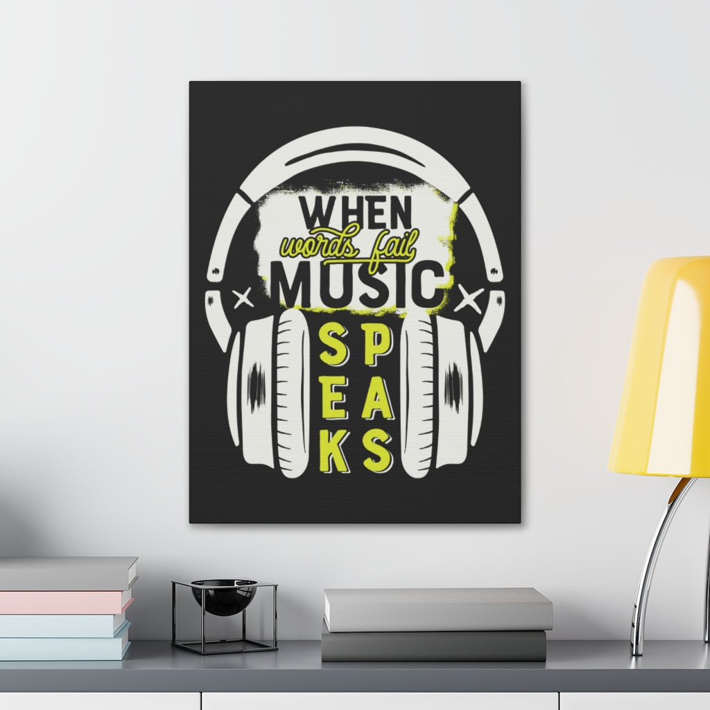 Scripture Walls Inspirational Wall Art Music Speaks Motivation Wall Decor for Home Office Gym Inspiring Success Quote Print Ready to Hang Unframed-Express Your Love Gifts