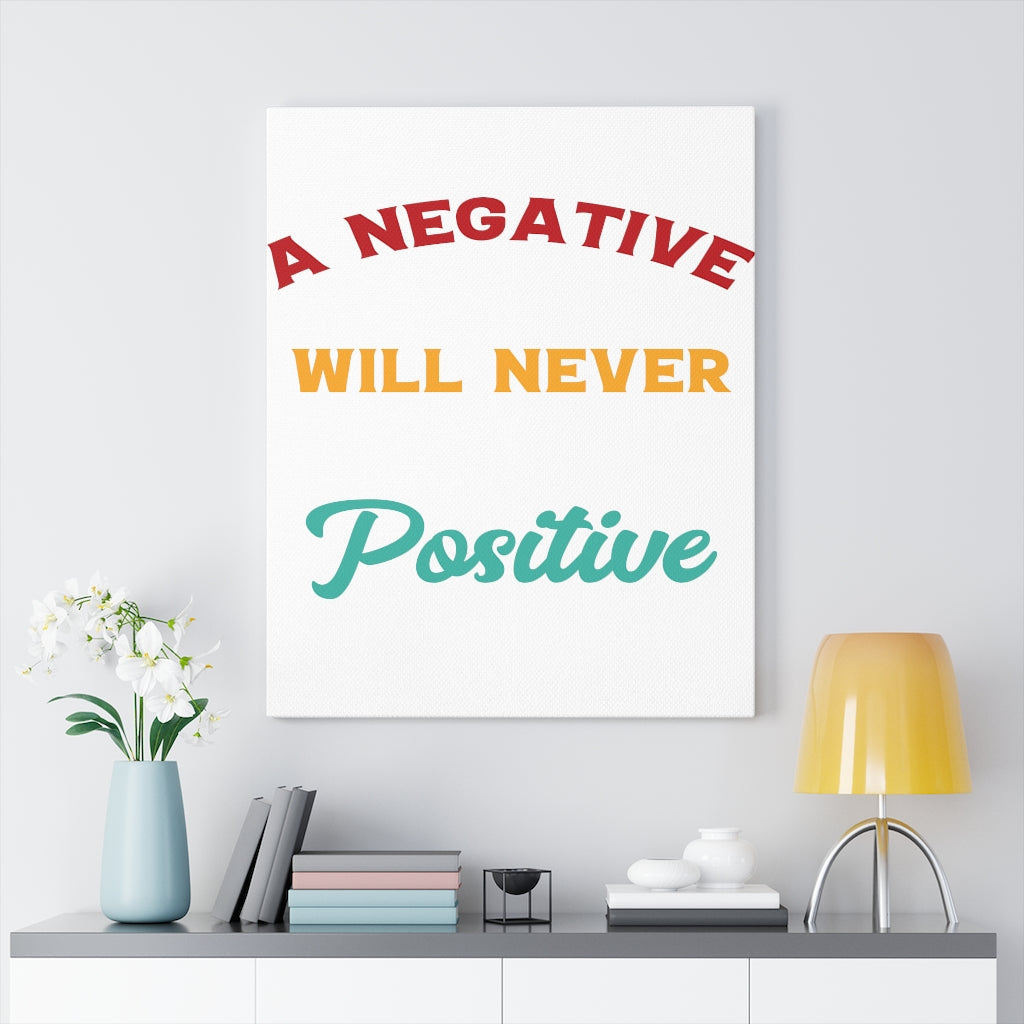 Scripture Walls Inspirational Wall Art Negative Will Never Positive Wall Art Motivation Wall Decor for Home Office Gym Inspiring Success Quote Print Ready to Hang Unframed-Express Your Love Gifts