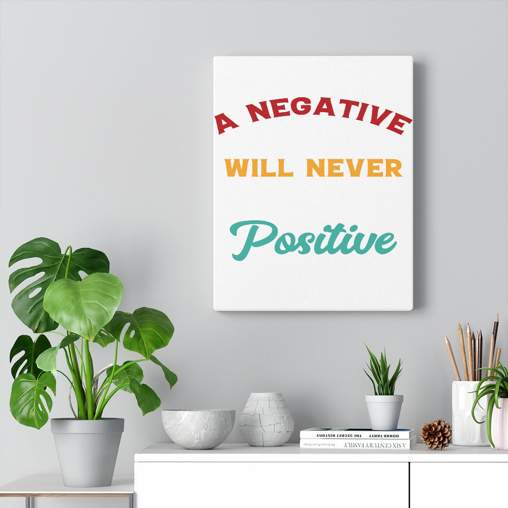 Scripture Walls Inspirational Wall Art Negative Will Never Positive Wall Art Motivation Wall Decor for Home Office Gym Inspiring Success Quote Print Ready to Hang Unframed-Express Your Love Gifts