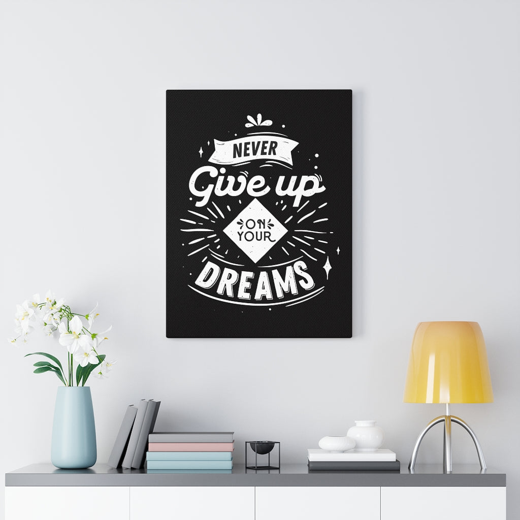 Scripture Walls Inspirational Wall Art Never Give Up Black Wall Art Motivational Motto Inspiring Prints Artwork Decor Ready to Hang Unframed-Express Your Love Gifts