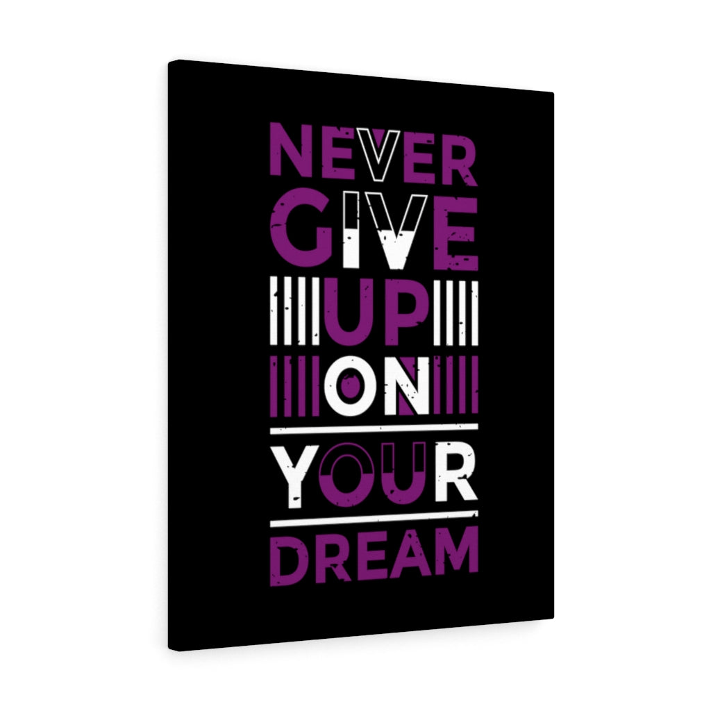Scripture Walls Inspirational Wall Art Never Give Up On Your Dream Purple Wall Art Motivation Wall Decor for Home Office Gym Inspiring Success Quote Print Ready to Hang Unframed-Express Your Love Gifts