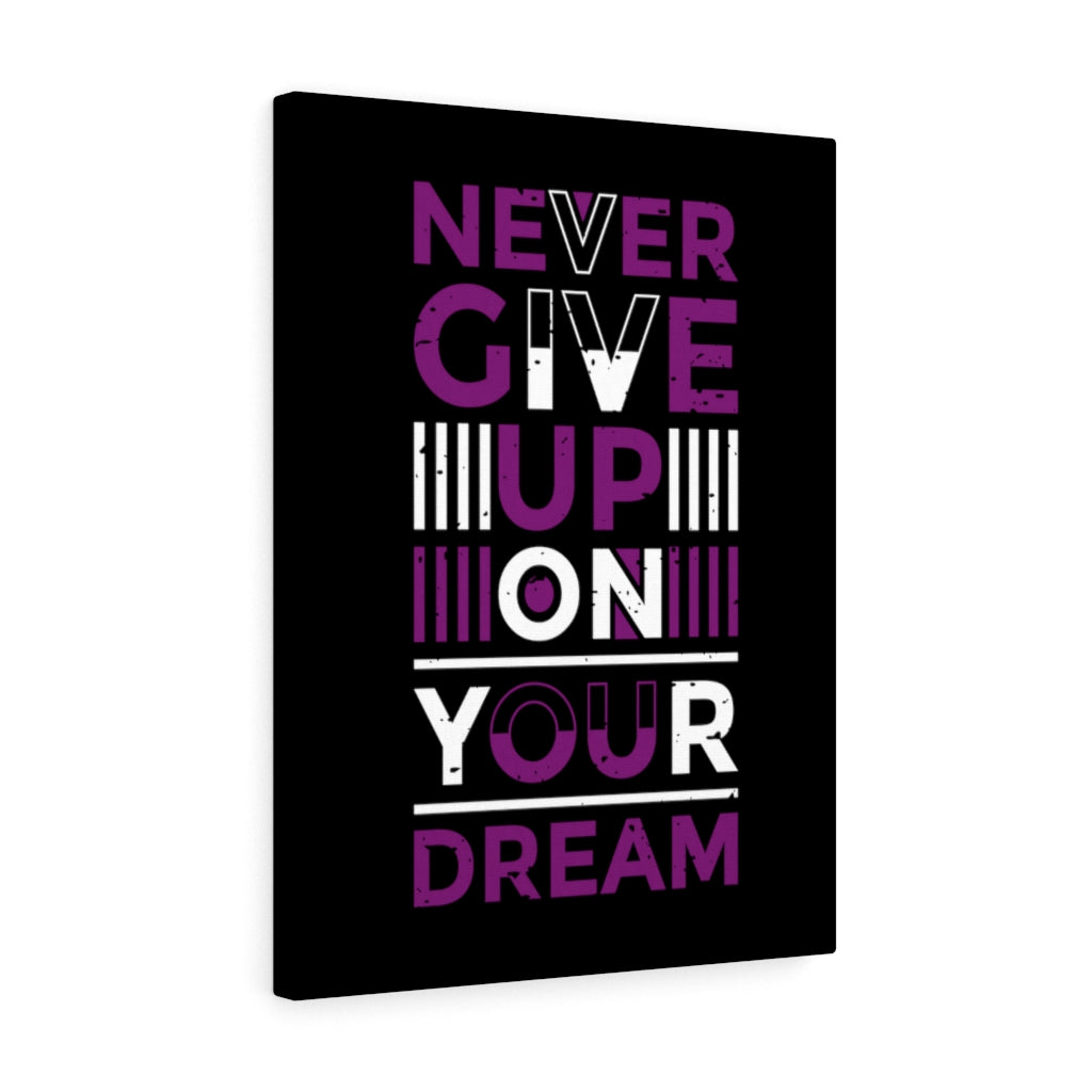 Scripture Walls Inspirational Wall Art Never Give Up On Your Dream Purple Wall Art Motivation Wall Decor for Home Office Gym Inspiring Success Quote Print Ready to Hang Unframed-Express Your Love Gifts