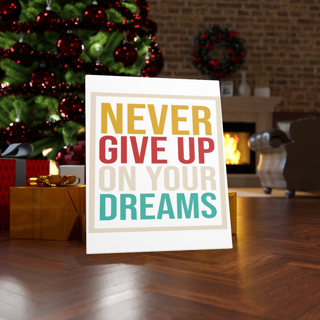 Scripture Walls Inspirational Wall Art Never Give Up On Your Dreams Wall Art Motivation Wall Decor for Home Office Gym Inspiring Success Quote Print Ready to Hang Unframed-Express Your Love Gifts