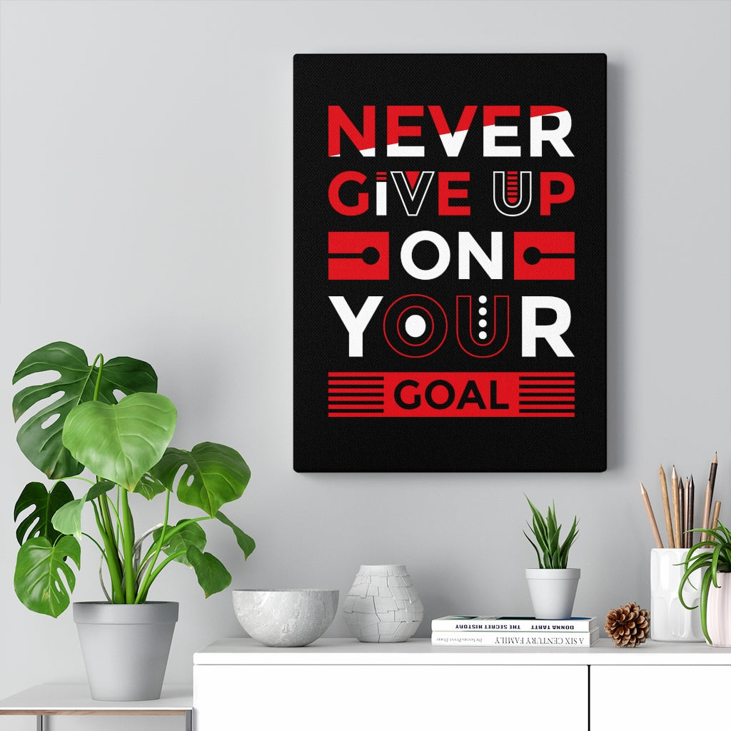 Scripture Walls Inspirational Wall Art Never Give Up On Your Goal Wall Art Motivation Wall Decor for Home Office Gym Inspiring Success Quote Print Ready to Hang Unframed-Express Your Love Gifts