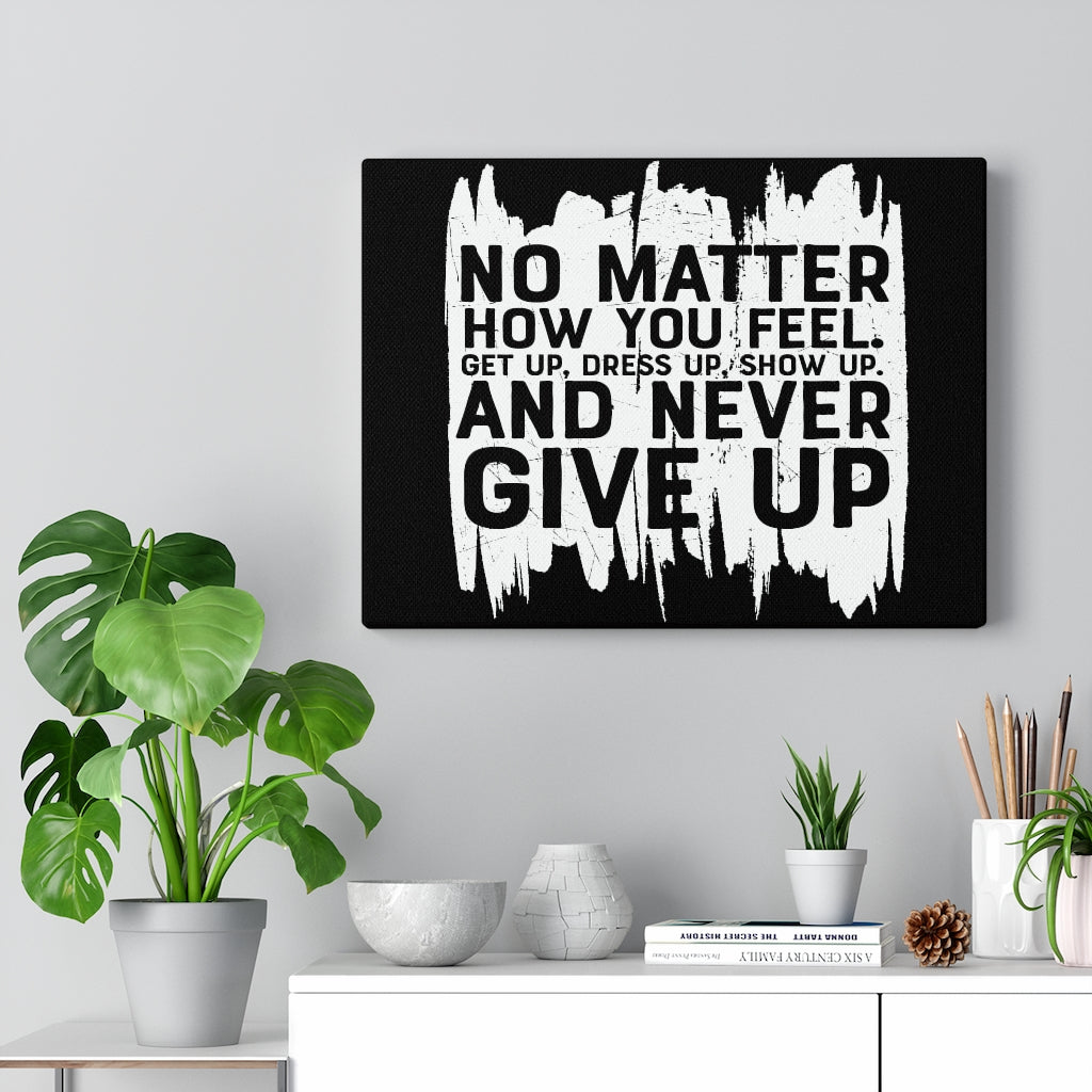 Scripture Walls Inspirational Wall Art Never Give Up Wall Art Motivation Wall Decor for Home Office Gym Inspiring Success Quote Print Ready to Hang Unframed-Express Your Love Gifts
