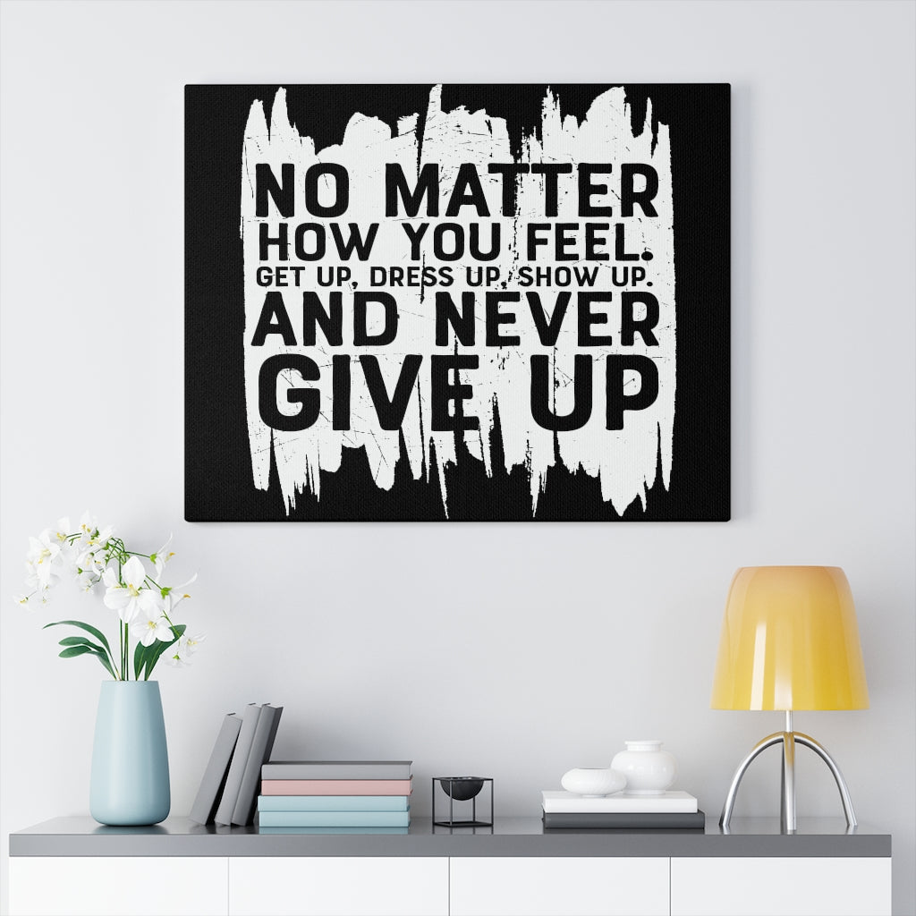 Scripture Walls Inspirational Wall Art Never Give Up Wall Art Motivation Wall Decor for Home Office Gym Inspiring Success Quote Print Ready to Hang Unframed-Express Your Love Gifts