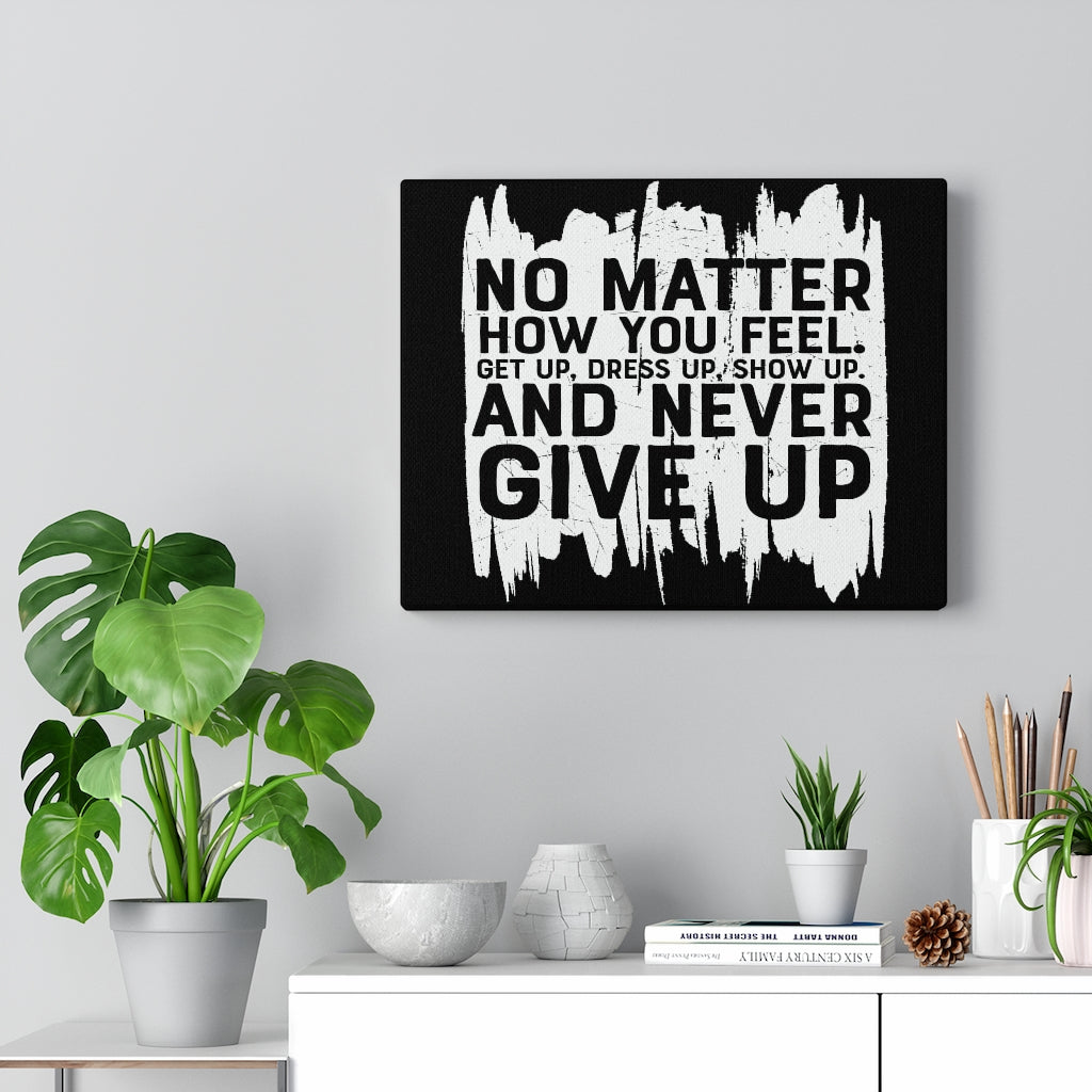 Scripture Walls Inspirational Wall Art Never Give Up Wall Art Motivation Wall Decor for Home Office Gym Inspiring Success Quote Print Ready to Hang Unframed-Express Your Love Gifts