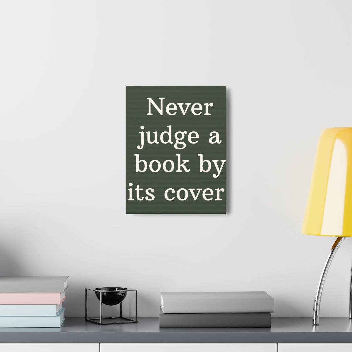 Scripture Walls Inspirational Wall Art Never Judge A Book Motivation Wall Decor for Home Office Gym Inspiring Success Quote Print Ready to Hang Unframed-Express Your Love Gifts