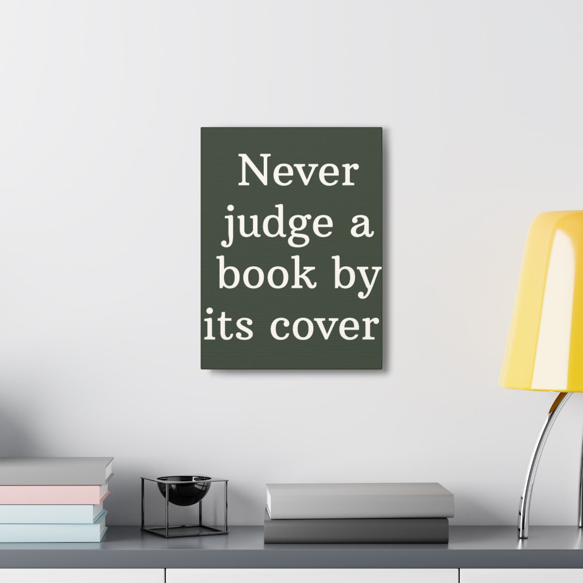 Scripture Walls Inspirational Wall Art Never Judge A Book Motivation Wall Decor for Home Office Gym Inspiring Success Quote Print Ready to Hang Unframed-Express Your Love Gifts