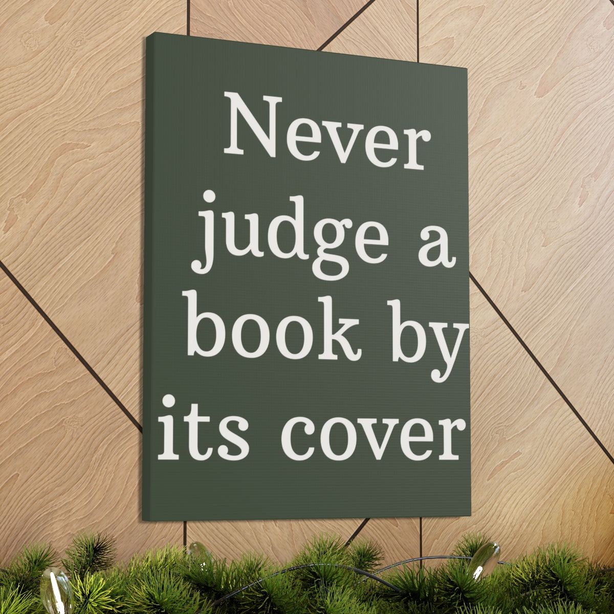 Scripture Walls Inspirational Wall Art Never Judge A Book Motivation Wall Decor for Home Office Gym Inspiring Success Quote Print Ready to Hang Unframed-Express Your Love Gifts