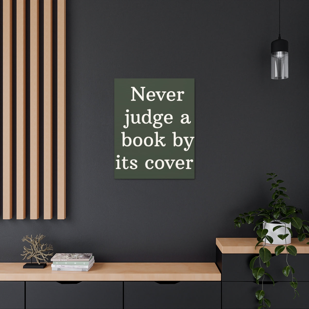 Scripture Walls Inspirational Wall Art Never Judge A Book Motivation Wall Decor for Home Office Gym Inspiring Success Quote Print Ready to Hang Unframed-Express Your Love Gifts