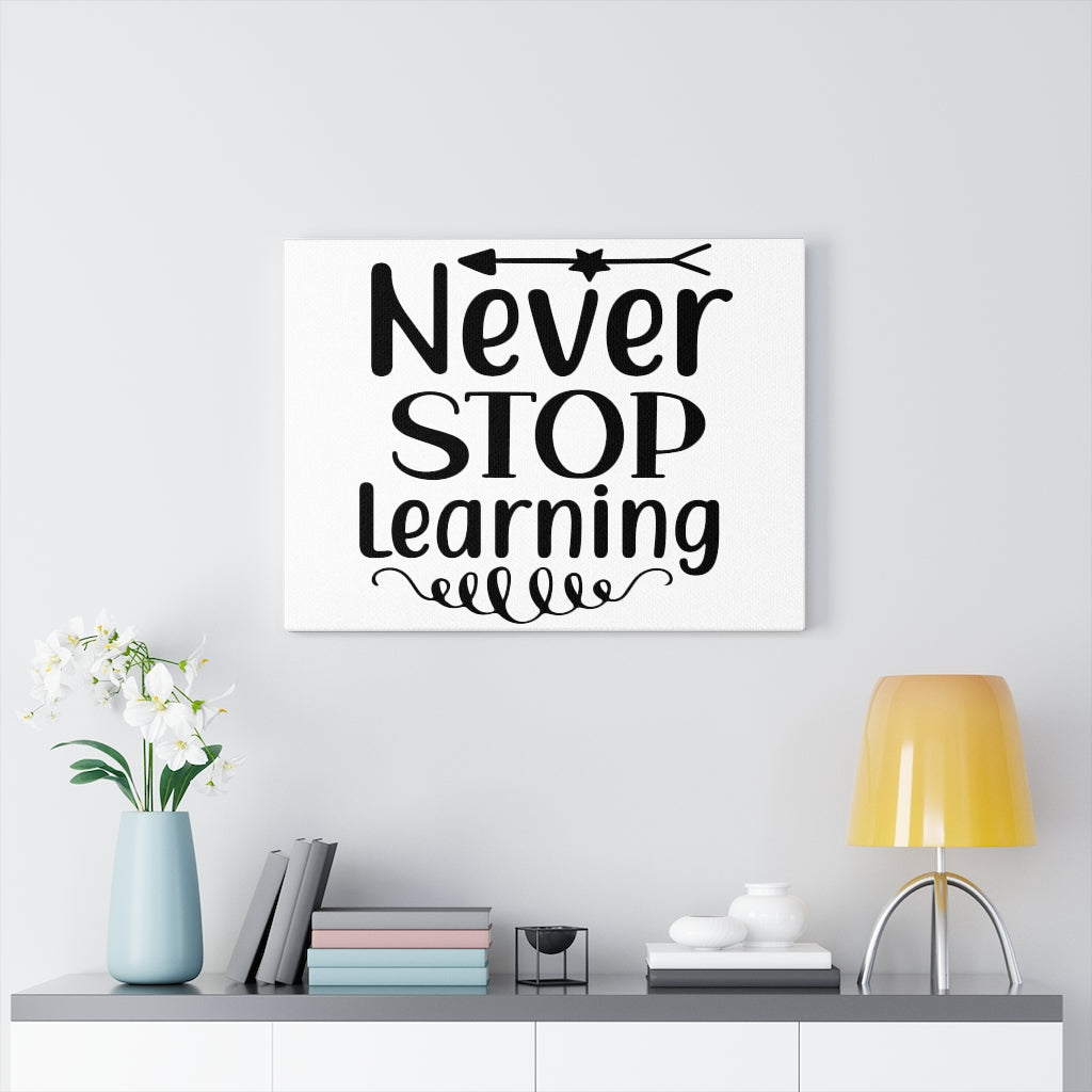 Scripture Walls Inspirational Wall Art Never Stop Learning Wall Art Motivation Wall Decor for Home Office Gym Inspiring Success Quote Print Ready to Hang Unframed-Express Your Love Gifts