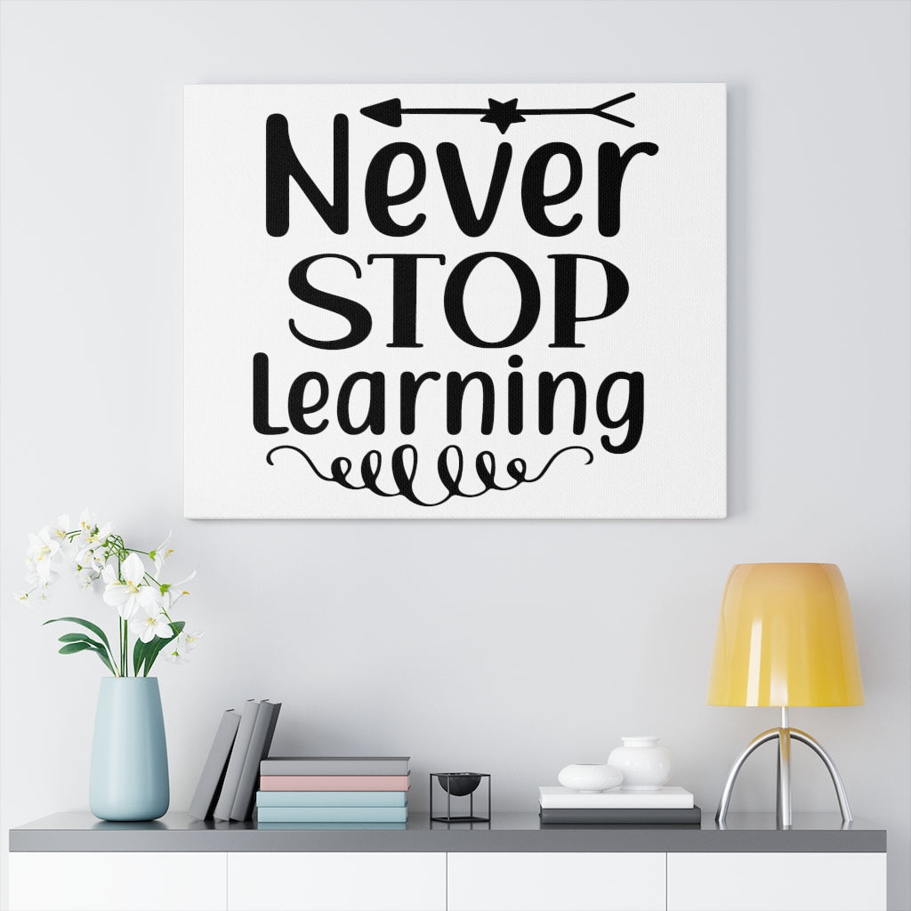 Scripture Walls Inspirational Wall Art Never Stop Learning Wall Art Motivation Wall Decor for Home Office Gym Inspiring Success Quote Print Ready to Hang Unframed-Express Your Love Gifts