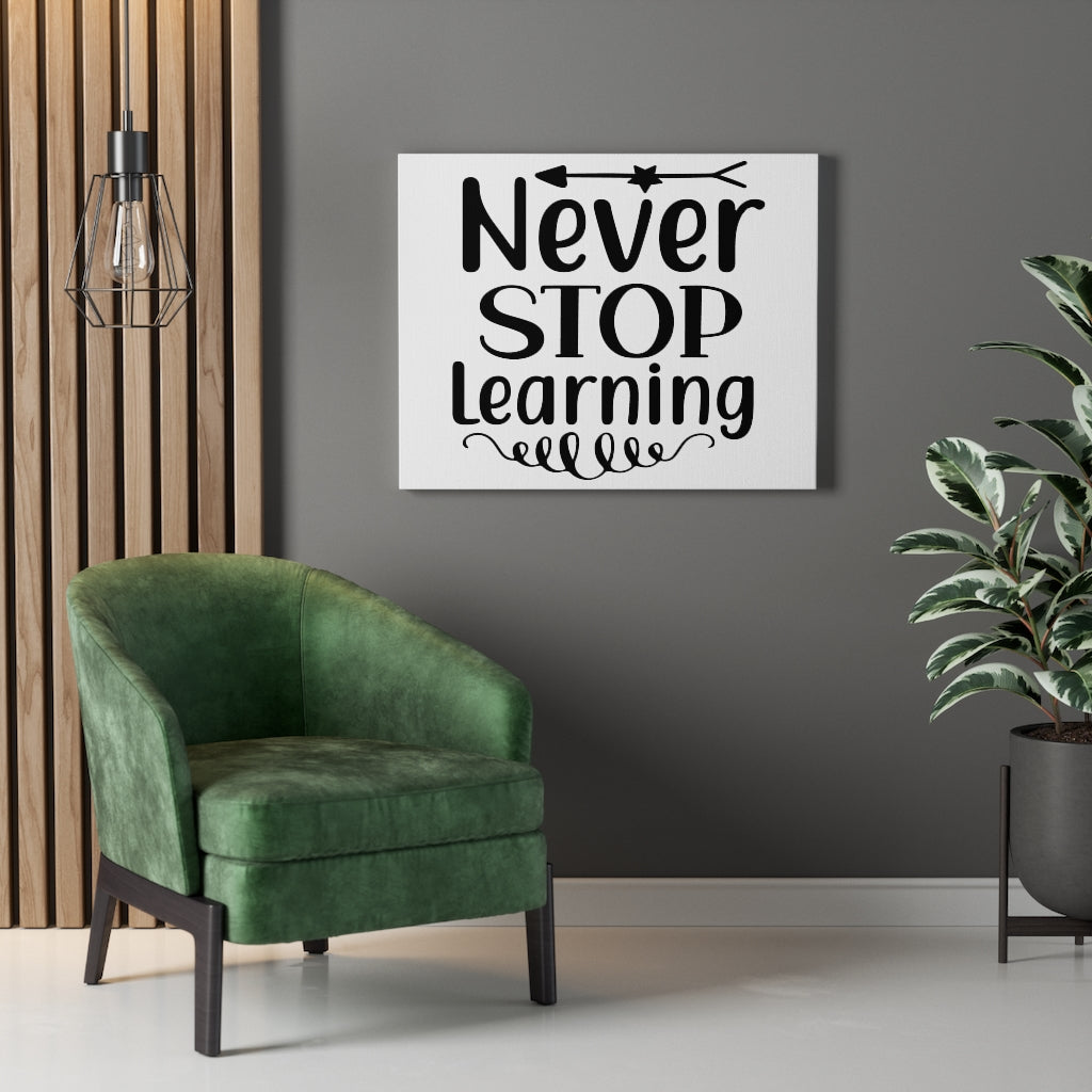 Scripture Walls Inspirational Wall Art Never Stop Learning Wall Art Motivation Wall Decor for Home Office Gym Inspiring Success Quote Print Ready to Hang Unframed-Express Your Love Gifts