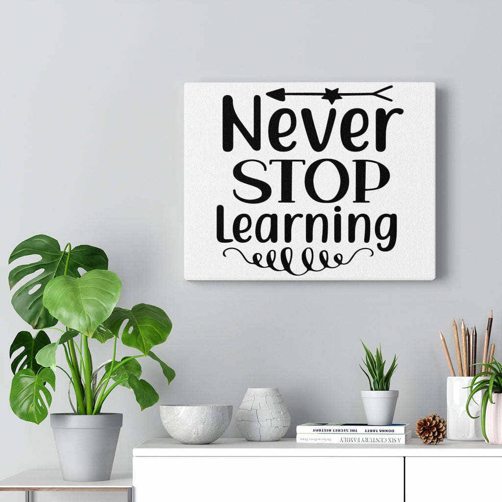 Scripture Walls Inspirational Wall Art Never Stop Learning Wall Art Motivation Wall Decor for Home Office Gym Inspiring Success Quote Print Ready to Hang Unframed-Express Your Love Gifts