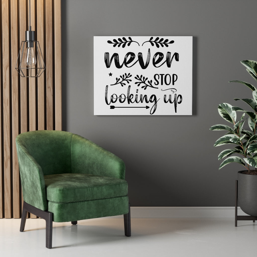 Scripture Walls Inspirational Wall Art Never Stop Looking Up Arrow Wall Art Motivation Wall Decor for Home Office Gym Inspiring Success Quote Print Ready to Hang Unframed-Express Your Love Gifts