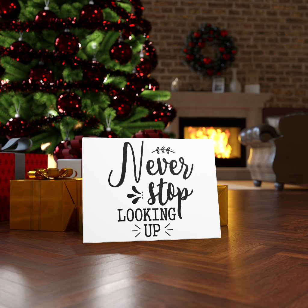 Scripture Walls Inspirational Wall Art Never Stop Looking Up Wall Art Motivation Wall Decor for Home Office Gym Inspiring Success Quote Print Ready to Hang Unframed-Express Your Love Gifts