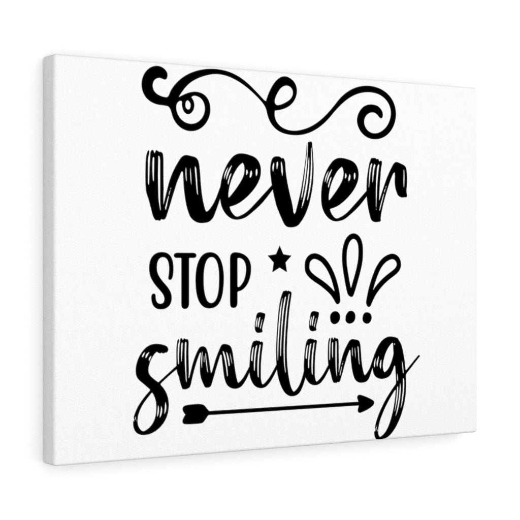 Scripture Walls Inspirational Wall Art Never Stop Smiling Wall Art Motivation Wall Decor for Home Office Gym Inspiring Success Quote Print Ready to Hang Unframed-Express Your Love Gifts