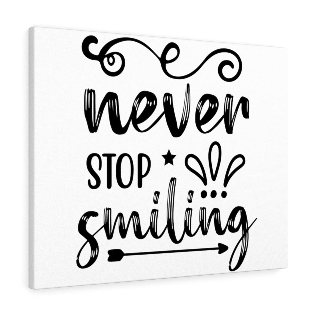 Scripture Walls Inspirational Wall Art Never Stop Smiling Wall Art Motivation Wall Decor for Home Office Gym Inspiring Success Quote Print Ready to Hang Unframed-Express Your Love Gifts